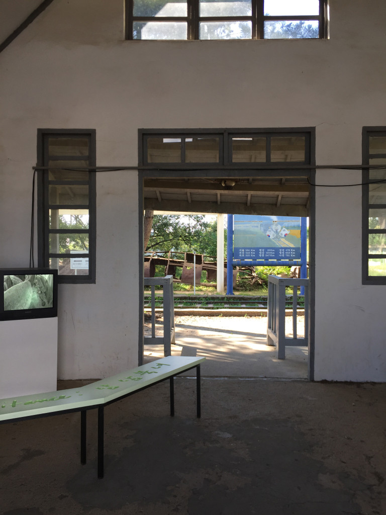 Inside the old train station. 